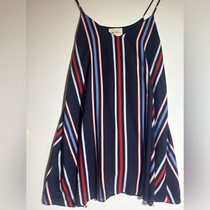 Striped Navy pocketed lined Dress